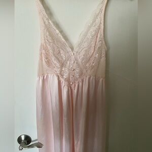Vintage OLGA  Silky Nylon Nightgown Lace Bodice